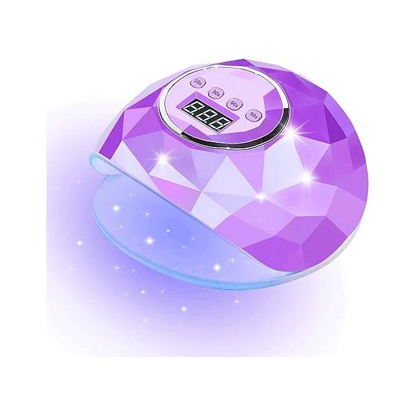 AIJIMEI Diamond Purple Nail Lamp Dryer Tools LED Gel 86W Light Polish for Professional and Beginner (Rosepink)