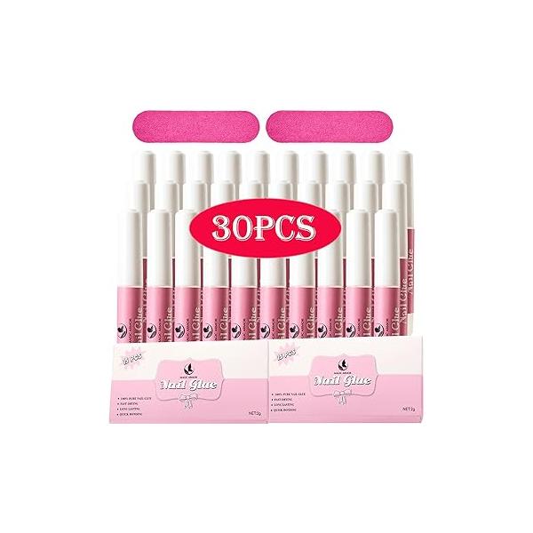 15PCS Nail Glue for Acrylic Nails, Professional Tip Fake Nails Broken Adhesive Super Bond Press on Glues Tips