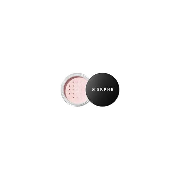 Morphe Mini Bake & Set Setting Powder - Lightweight, Talc-Free Finishing for Face Makeup with a Soft, Natural Finish Minimizes Shine Up to 24HR Brightening Pink (0.09 oz)