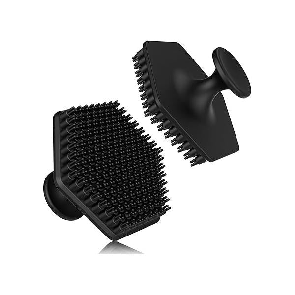 VWMYQ Silicone Face Scrubber for Men, Gentle Exfoliator Pad & Massager, Facial Cleansing Brush Wash Removes Dead Dry Skin (Black)