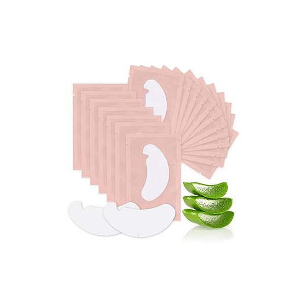 LASHVIEW 50 Pairs Under Eye Pads Eyelash Extension 100% Natural Hydrogel Patch Lash Gel Pad for Extensions supplies Beauty Tools