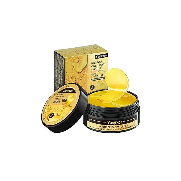 2 Packs 60 Pcs Under Eye Patches, 24K Gold+Pink, 30 Pairs Undereye Mask for Puffy Eyes Dark Circles Treatment, Collagen Gel Pads Hydrating Bags Puffiness Wrinkle, Women Men Beauty Skin Care