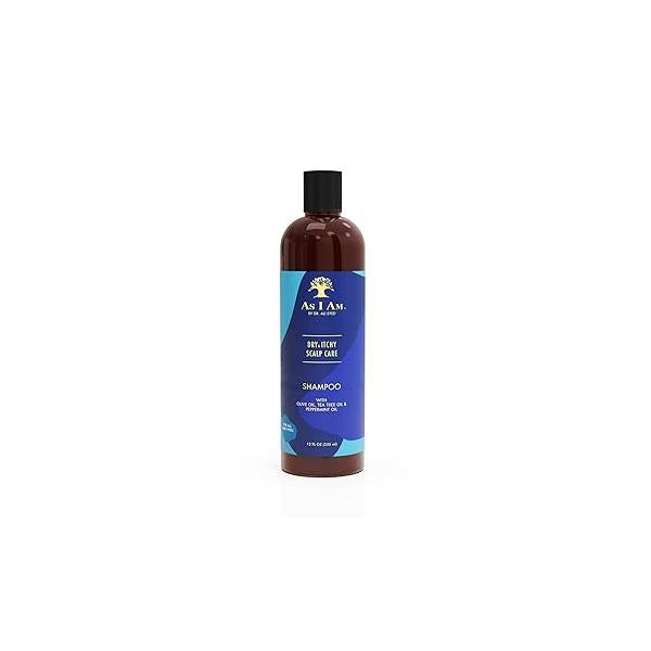 As I Am Dry & Itchy Scalp Care Shampoo - 12 ounce Cleanses and moisturizes dry itchy scalp With Olive Oil, Tea Tree Oil Peppermint