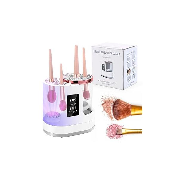 WINB 3-in-1 Electric Makeup Brush Cleaner, Dryer & Storage - Timed Drying Available Fast Cleaning Healthy Skin Care Automatic Tool for All Size Brushes