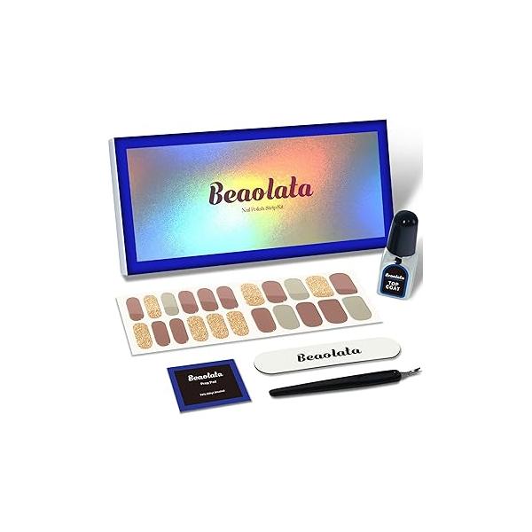 Nail Polish Strips, 44 Wraps, Stickers, Gel Easy Apply& Remove, Long Lasting, Salon Quality (Upside Red&Black&Gold)