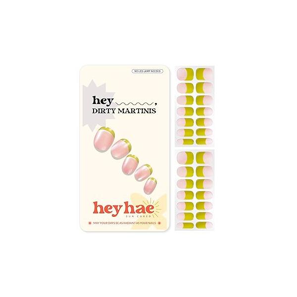 Semi Cured Gel Nail Strips | No LED Lamp Needed Glitter, Purple, Spring Easy Apply & Remove, Salon Quality |Includes 28 Strips, 1 Prep Pads, File Wooden stick - Hey, 7 A.M. Tomorrow?