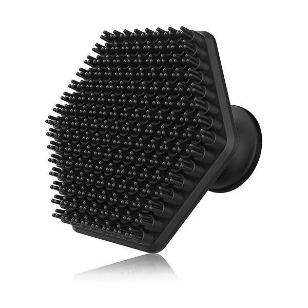 VWMYQ Silicone Face Scrubber for Men, Gentle Exfoliator Pad & Massager, Facial Cleansing Brush Wash Removes Dead Dry Skin (Black)