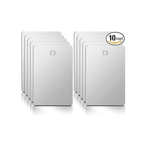 Amyhill 10 Pcs Featherweight Camping Mirror Shatterproof Compact Small Mirrors Bulk for Pocket Travel Shaving Makeup Hanging Wall Men Women Bathroom, 4.3 x 2.8 Inch