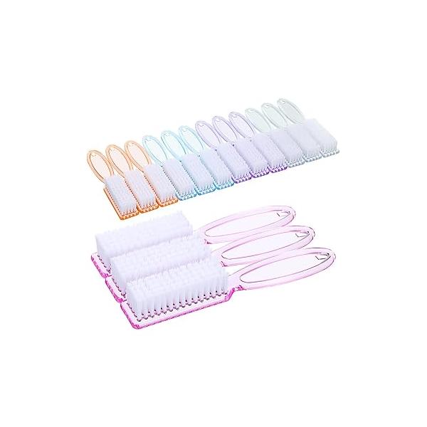 Patelai 15 Pieces Nail Brush Handle Grip for Cleaning Fingernails Toes Scrub Manicure Pedicure(Black)