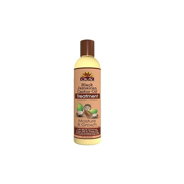 OKAY | Black Jamaican Castor Oil Treatment for All Hair Types/Textures Repair, Moisturize, Grow Healthy With Argan & Shea Butter Free Of Parabens, Silicones, Sulfates 8 Oz