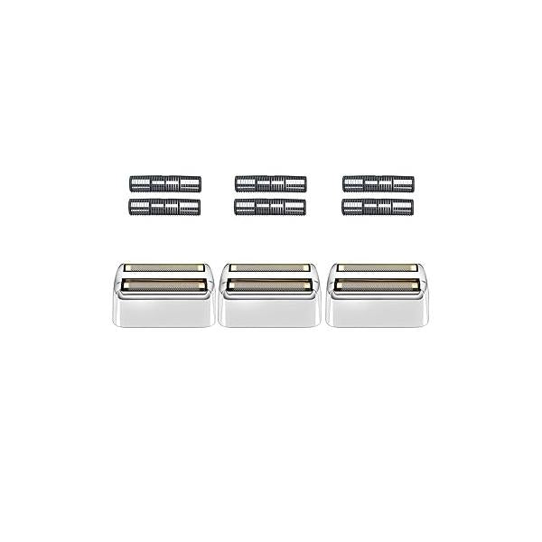 2 Pack Shaver Replacement Foil and Cutters Compatible with BaBylissPRO Double FXFS2 Metal foil Replacement,Silver