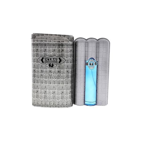Cuba Original by Parfums Des Champs Prestige Platinum Cuba, 3 oz Eau De Toilette Spray for Men (CUBPRPM0009002)