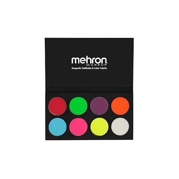 Mehron Makeup Paradise FX 8 Color Metallic Palette | Magnetic Refillable Face & Body Paint Professional Water Activated for Costumes, SFX, Halloween, Cosplay