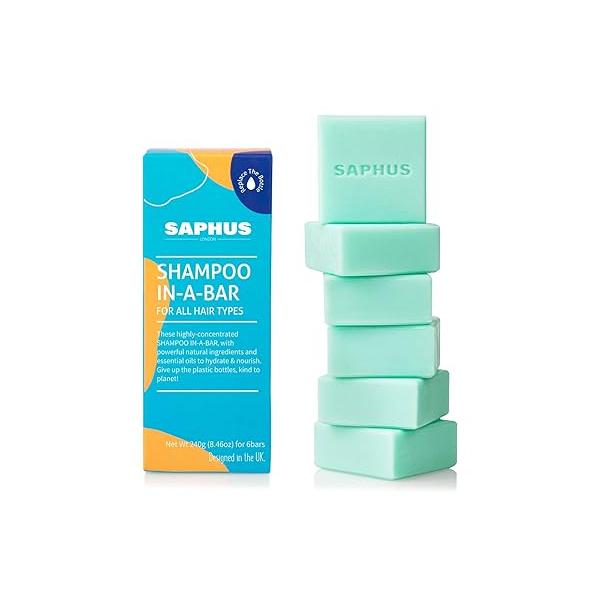 6Pcs Sulfate-Free Shampoo Bars for Dandruff & Oily Hair Control - Natural Solid Soap Set (8.46oz Travel Size) Vegan, Cruelty-Free Care Women Men Blue