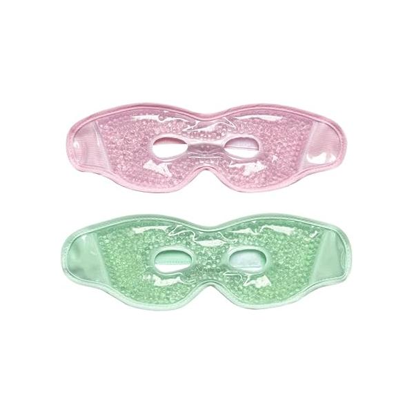 2PCS Cooling Eye Mask for Puffy Eyes, Gel Mask, Reusable Hot Cold Therapy Puffiness, Ice Pack Eyes Surgery, and Compress (01-Green & Blue)