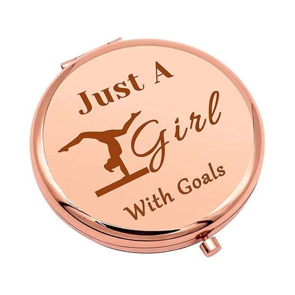 Gymnast Coach Gift Appreciation Gifts Compact Makeup Mirror Instructor Thank You Inspirational Gymnastics Teacher Folding Christmas Birthday(Silver)