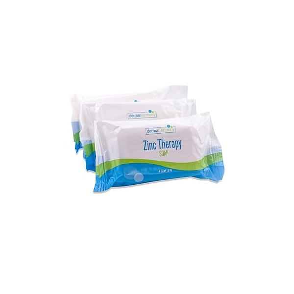 Pyrithione Zinc (ZnP) Therapy Soap 4 oz Bars - 3 Pack for Seborrhea and Dandruff