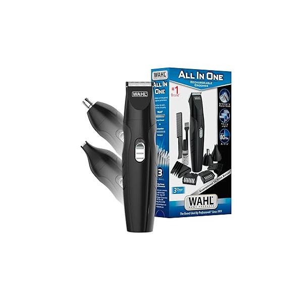 Wahl All-in-One Cordless Rechargeable Electric Ear/Nose, Detail, and Beard Trimmer for Men - Mustache, Ear & Nose Hair, Light Detail Grooming - Model 9685-200