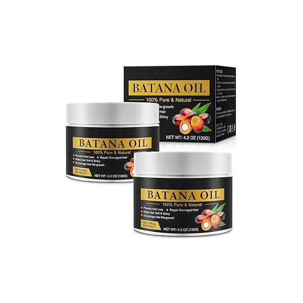 Batana Oil for Hair Growth,2PCS Unrefined Growth Oil,100% Natural Sourced from Honduras - Dr. Sebi,Prevents Loss,Hair Care Enhances Thickness in Men & Women