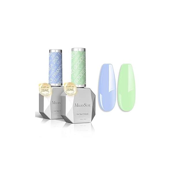 MelodySusie Thick Gel Nail Polish Set- 2 Pcs 15ML Black & White Set Soak Off UV LED Christmas Gift for Women Art Manicure Salon DIY Design Decoration at Home