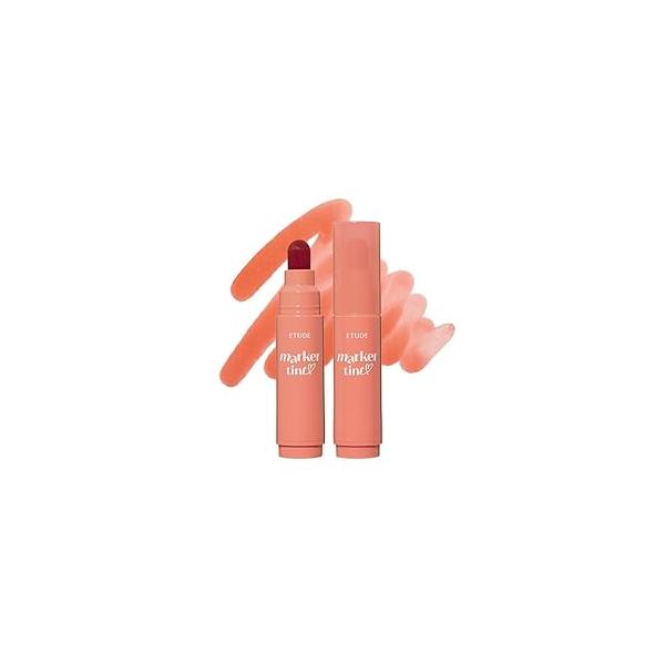 ETUDE Dear Darling Marker Tint #4 Mlik Strawberry (5g) | Hydrating & Long Lasting Lip Stain High Pigmented Maker with Easy Drawing Tip Korean Tint, Makeup, Kbeauty