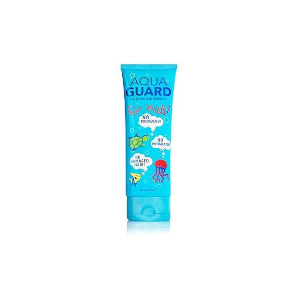 AQUA GUARD Pre-Swim Hair Defense For Kids | Prevents Chlorine Damage + Softens While Swimming Made in California Color Safe, Leaves Smelling Great 8.45 oz