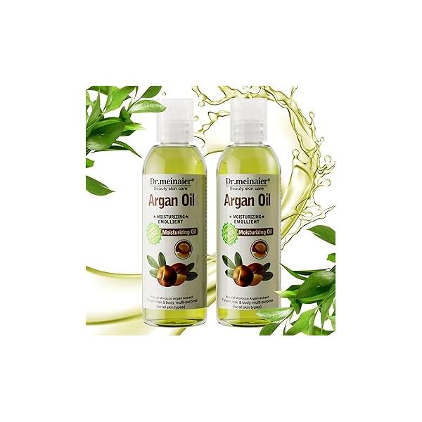 Argan Oil for Hair and Skin Moisturizer (Light 4oz) Cold Pressed Organic Curly Frizzy Hair. Stimulate Growth Dry Damaged (2)