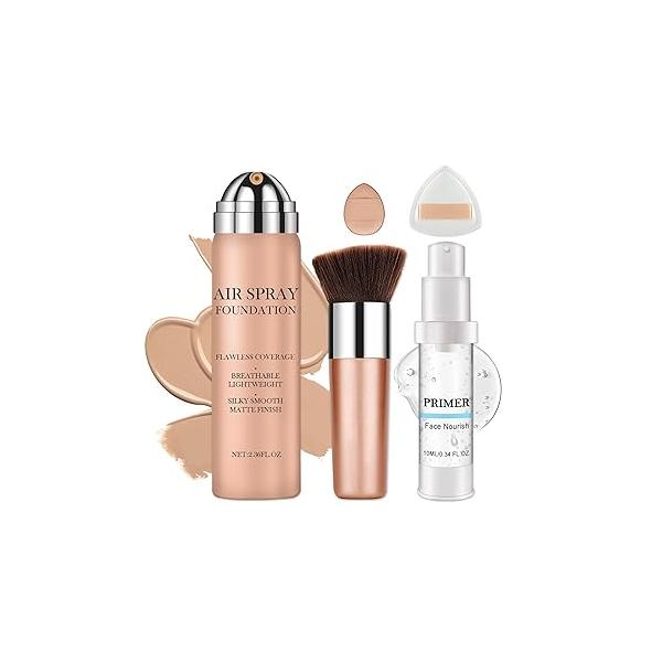 CAHIUYOA AirBrush Spray Foundation Makeup Silky Full Coverage Airbrush Flawless for Mature Skin,Long Lasting Natural Matte Finish Air Brush - 01 Natural/Warm Porcelain