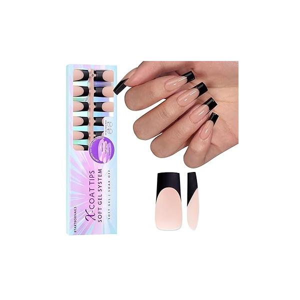 btartboxnails Nail Tips Builder Gel Set - 15ml Tip Top Coat with Glue for French Nails 30+Days Long Lasting