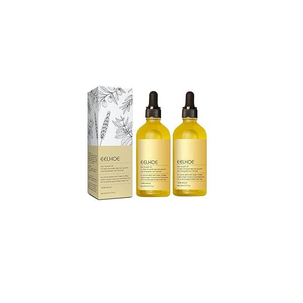 180ML Veganic Natural Hair Growth Oil, Rosemary Scent for Growth, Organic, Dry Damaged and Thin (3PCS)