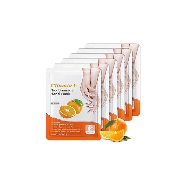 Hands Mask Moisturizing Gloves, 6PCS Hydrating Hand Peel Masks Exfoliating Gloves for Dry, Cracked, Rough, Aging Hands, Lightweight Soft Moisturizer Gift Set Women Men (B)