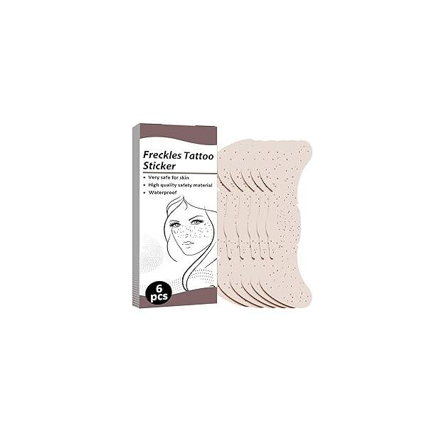 6pcs Glitter Freckles Face Tattoo, Brown Makeup Patches Freckles, Faux Waterproof Temporary Tattoos, Freckle Patch gift for Festival Parties Accessories