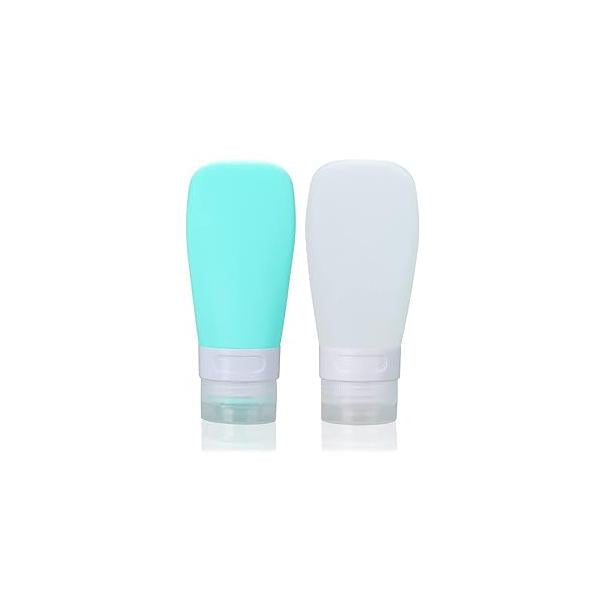 2 Pcs Silicone Travel Bottles,1.3oz Leak Proof Refillable Squeeze Containers with Transparent Carry Bag,Small Empty Size Bottles for Shampoo,Conditioner,Lotion,Toiletries