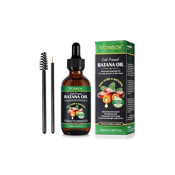 Batana Oil for Hair Growth: 100% Natural and Pure Sourced from Honduras - Prevent Loss, Eliminate Split Ends, Restore Dry Damanged 2.02 oz