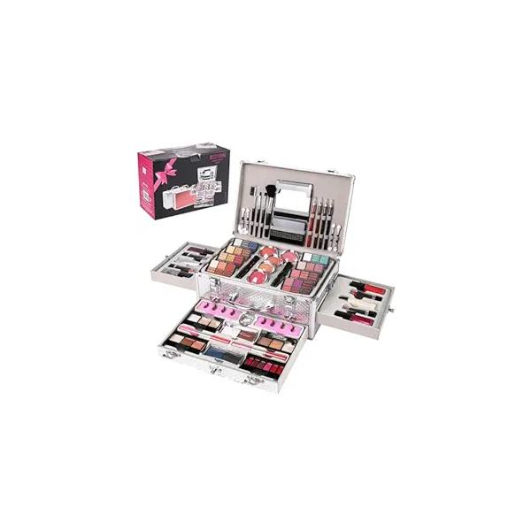 All in One Makeup Kit for Teens, 106 Pcs Professional Women Full Kit, Include Eyeshadow Palette, Lipstick Set, Concealer, Foundation, Lipgloss, Brush(Silver)
