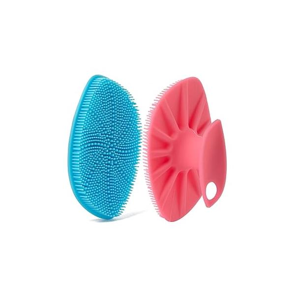 Silicone Face Scrubber, Blackhead Revomer Facial Cleansing Brush Manual Washing Brushes,Gentle Exfoliator & Massage Skin Care Tool for Men Women Deep and Exfoliating,2 Pack