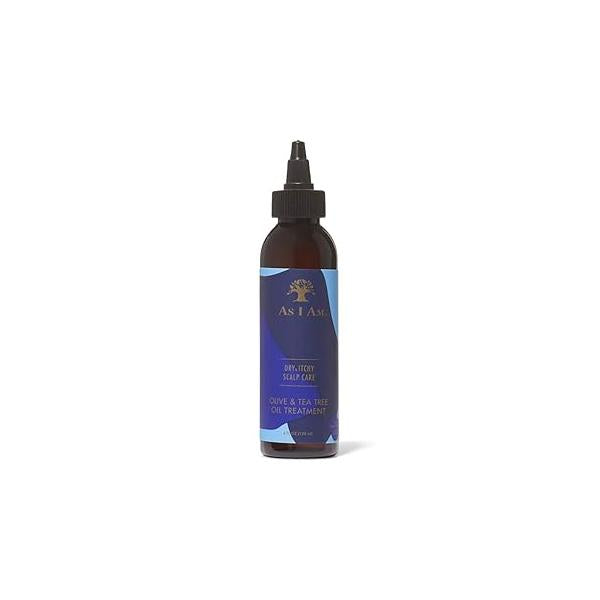 As Am Dry and Itchy Scalp Care Oil Treatment - 4 ounce Enriched with Salicylic Acid, Olive Oil, Tea Tree Fights Dandruff, Seborrheic Dermatitis, Psoriasis, Blue
