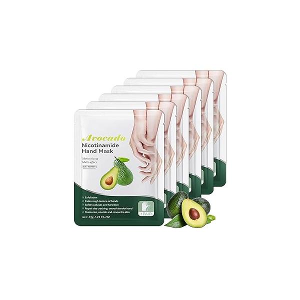 Hands Mask Moisturizing Gloves, 6PCS Hydrating Hand Peel Masks Exfoliating Gloves for Dry, Cracked, Rough, Aging Hands, Lightweight Soft Moisturizer Gift Set Women Men (B)