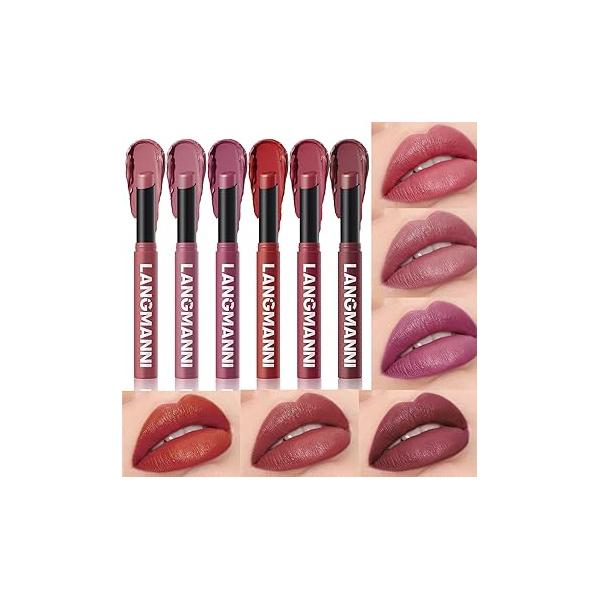 Jolilab 12Pcs Velvet Matte Lipstick Nude Soft Dark Color Stick High Pigmented Long-Lasting Waterproof Lip Balm Beauty Cosmetics Gift for Girls and Women(01#-12#)