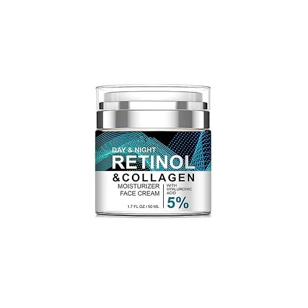 Advanced Retinol Collagen Cream for Face with 5% Hyaluronic Acid Anti-Aging Anti-Wrinkle Reduce Fine Lines Lifting and Firming 24-Hour Facial Care Suitable For All Skin Types