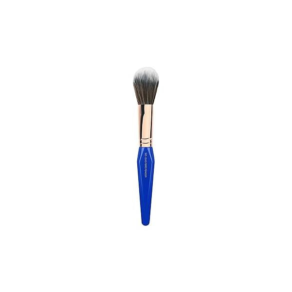 Bdellium Tools Professional Makeup Brush - Golden Triangle 985 Duo Fibre Powder With All Vegan and Soft Synthetic Fibers, For Lightweight Application (Blue, 1pc)