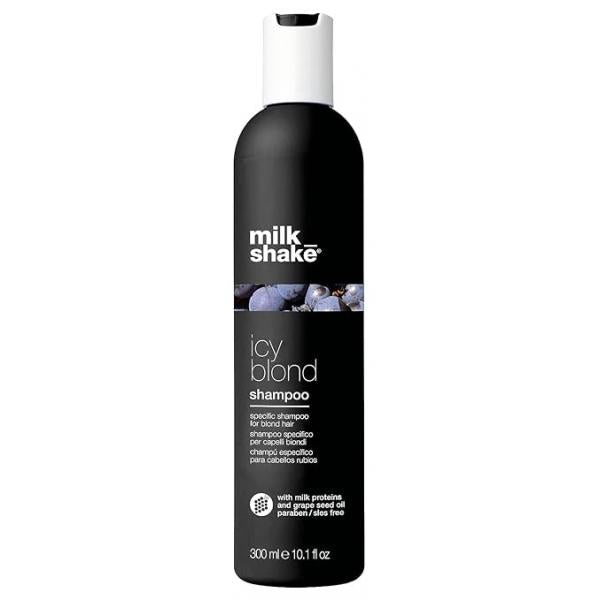 milk_shake icy blond shampoo | sulfate-free toning with black pigment to cool brassy tones and enhance platinum blonde hair ideal for maintaining icy, ash-toned color 10.1 fl oz
