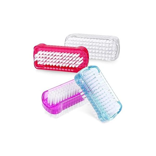 cobee 4 Pcs Nail Brush Two Sided, Fingernail Hand Set, Soft Scrubber Toes Cleaning for Fingernails Men Women Tool