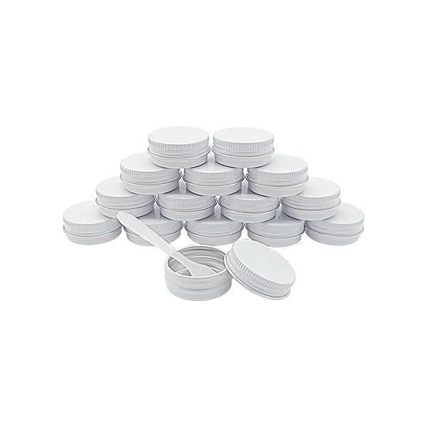 12pcs 1oz 30 ml Aluminum Tin Jar, 30g Refillable Makeup Container, Gram White Screw Lid Round Can Sample Pot for Cosmetic DIY, Handmade, Lip Balm, Cream, Salve, Toner, Candle, Paint, Scrub