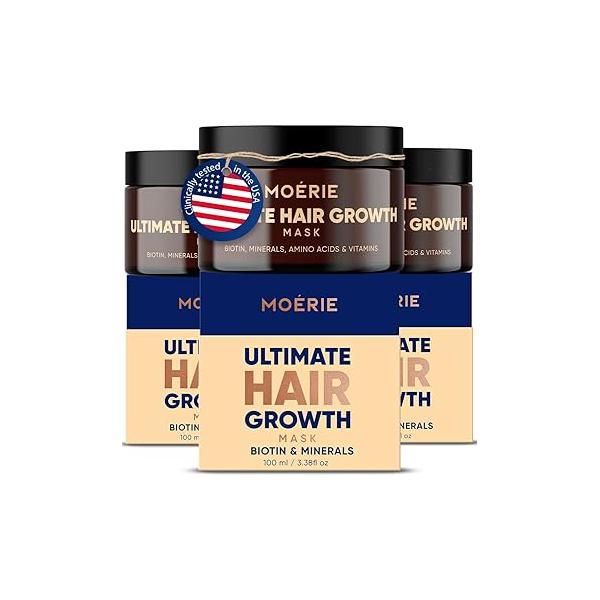 Moerie Hair Growth & Repair Mask - Restorative, Vegan-Friendly Treatment for Longer, Thicker, Fuller 100ml, 2 pack