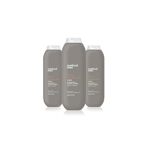 Method Men 2-in-1 Shampoo + Conditioner, Cedar Cypress, 14 Ounces (Pack of 3)