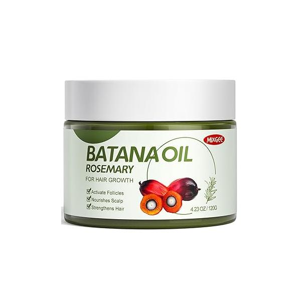 Batana Oil Balm for Hair Growth & Thickness, Natural Formula With Rosemary Biotin, Promotes Scalp Health Thicker, Fuller Hair(4.23 OZ)