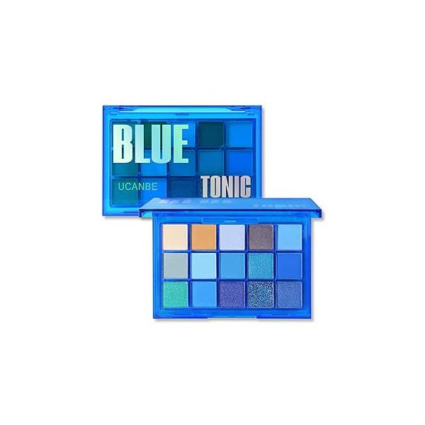 UCANBE Red Eyeshadow Makeup Palette, 15 Colors Burgunry Gray Silver Shimmer Matte Glitter Metallic Eye Shadow Pallet, Pigmented Make Up Kit for Halloween Parties Christmas Joker Vampire Clown