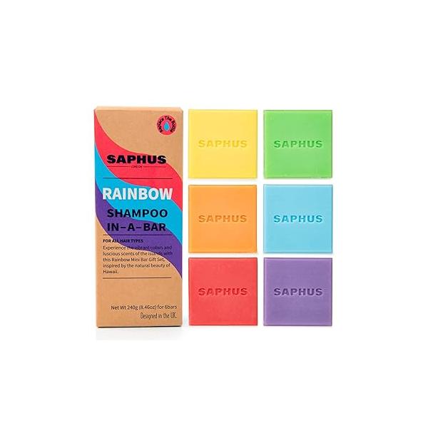 6Pcs Sulfate-Free Shampoo Bars for Dandruff & Oily Hair Control - Natural Solid Soap Set (8.46oz Travel Size) Vegan, Cruelty-Free Care Women Men Blue