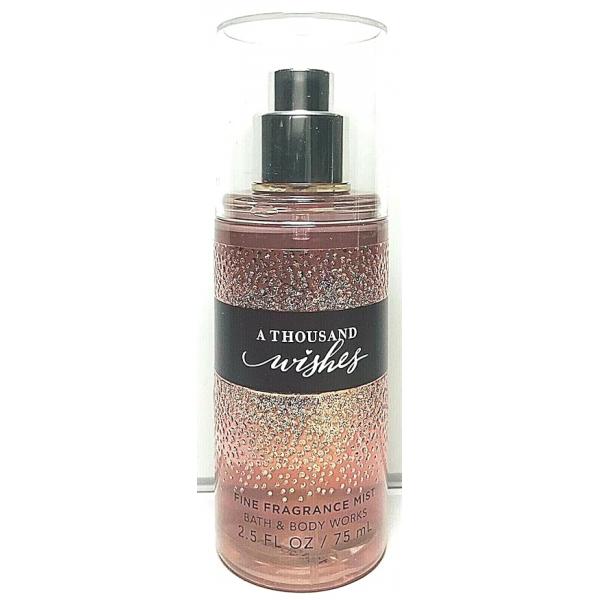 Bath & Body Works and Fine Fragrance Mist Travel Size Mini Purse Spray 2.5 Ounce (A Thousand Wishes), 2.50 Fl Oz (Pack of 1)